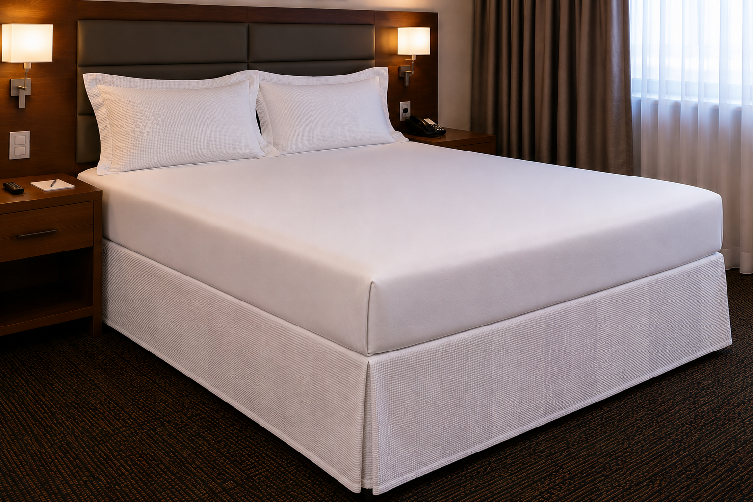 SAIA PARA CAMA BOX CASAL 1,88m x 1,38m x 35cm - PIQUET - 141g/m² -  54% ALG / 46% POLI